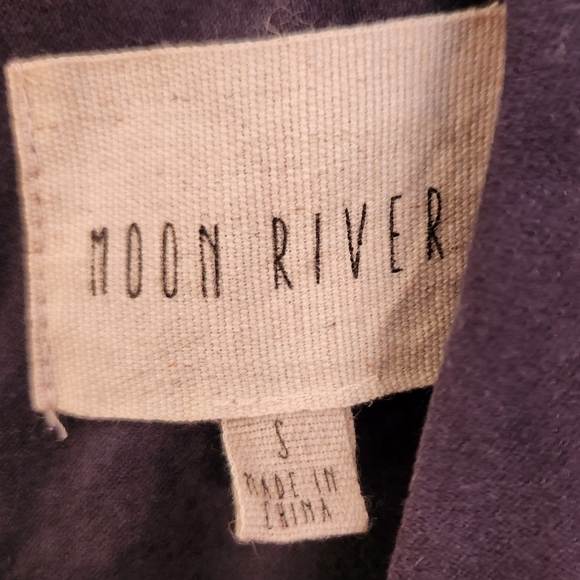 Moon River Faux-Suede Vest Gray-Blue Size S - Picture 2 of 4